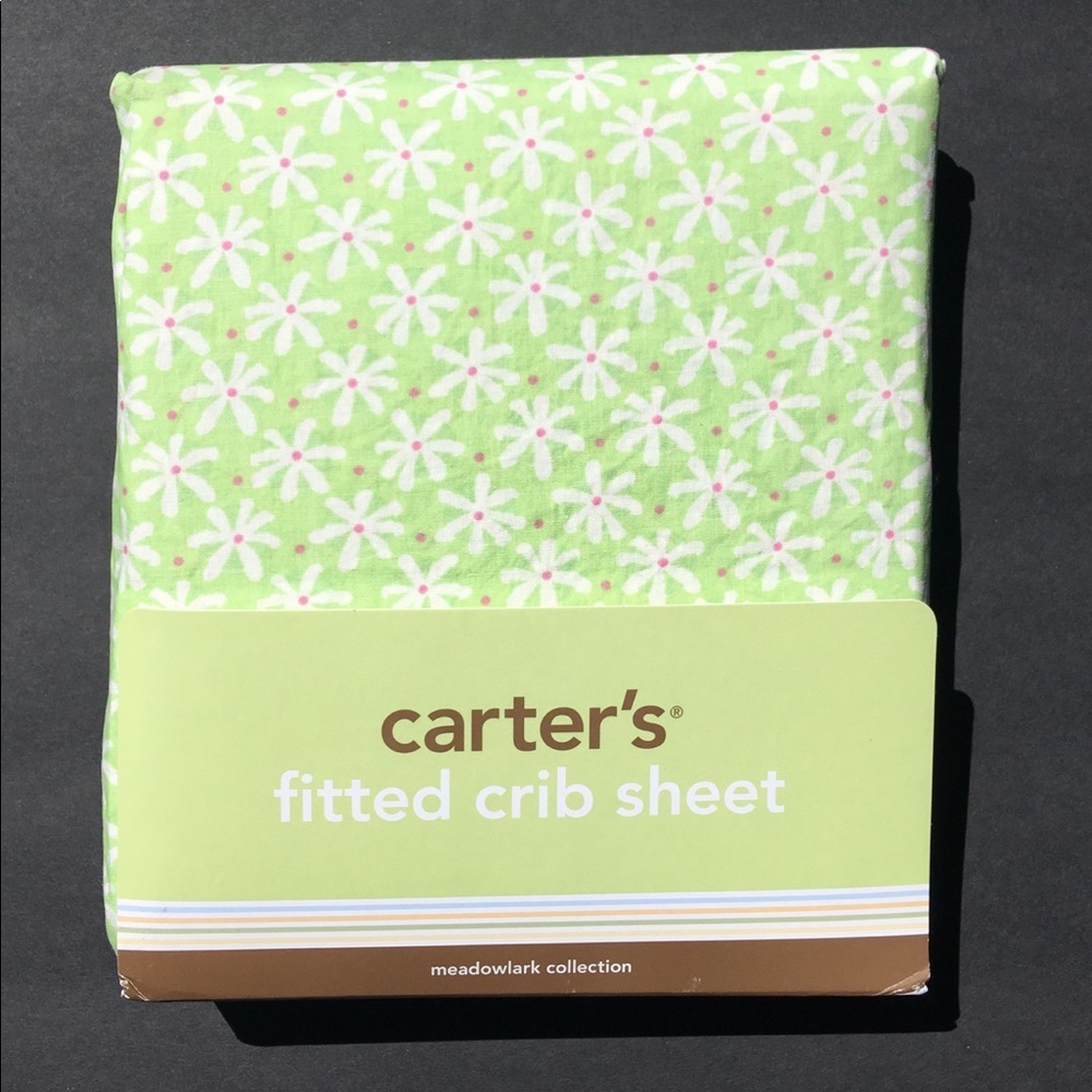 Carter’s Fitted Crib Sheet Meadowlark Collection 52” x 28” Cotton Floral Open